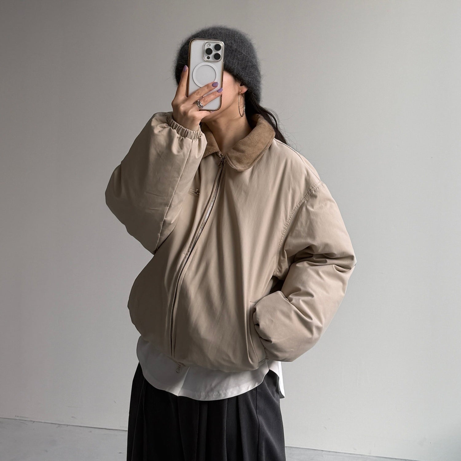 working girl down  jacket  / ivory