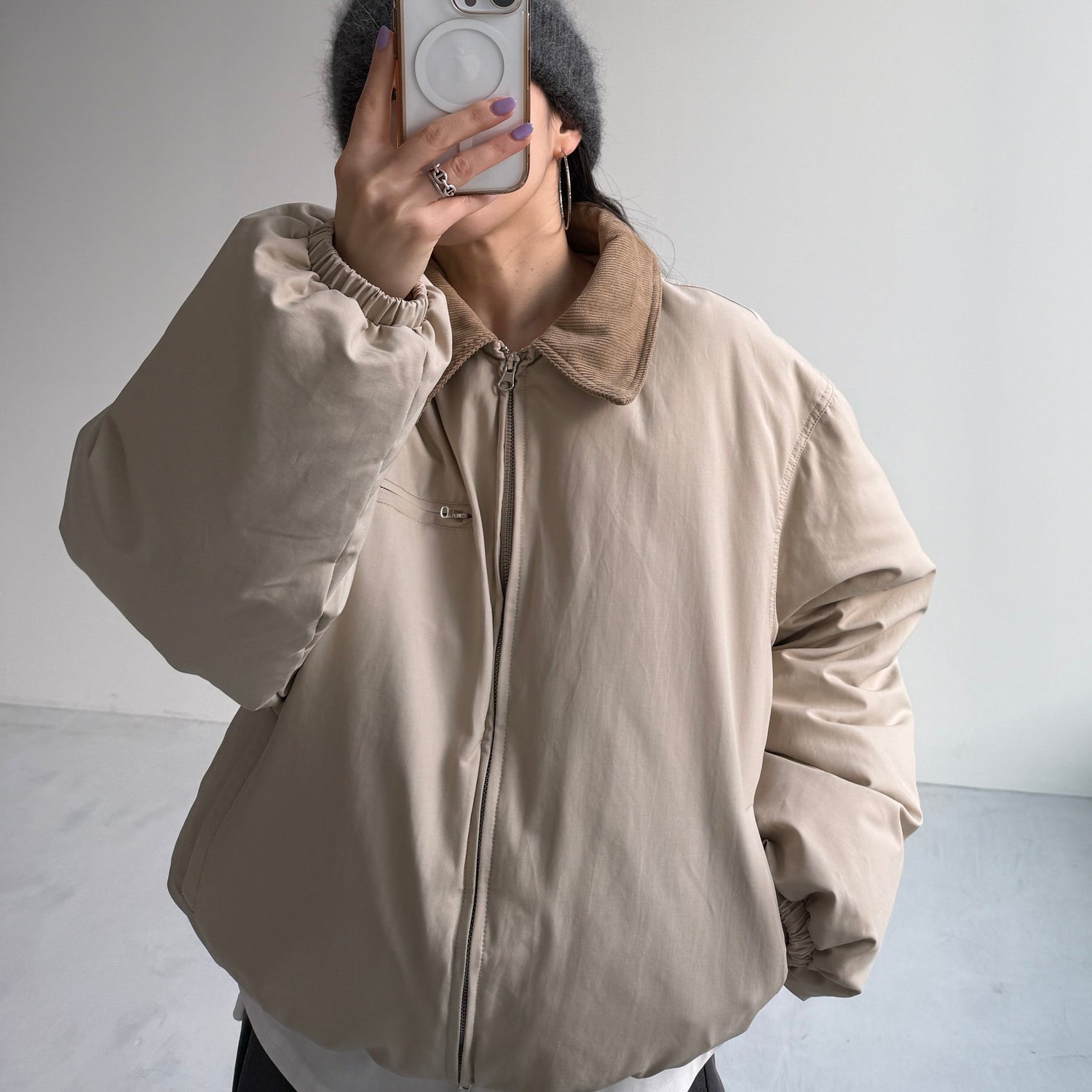 working girl down  jacket  / ivory