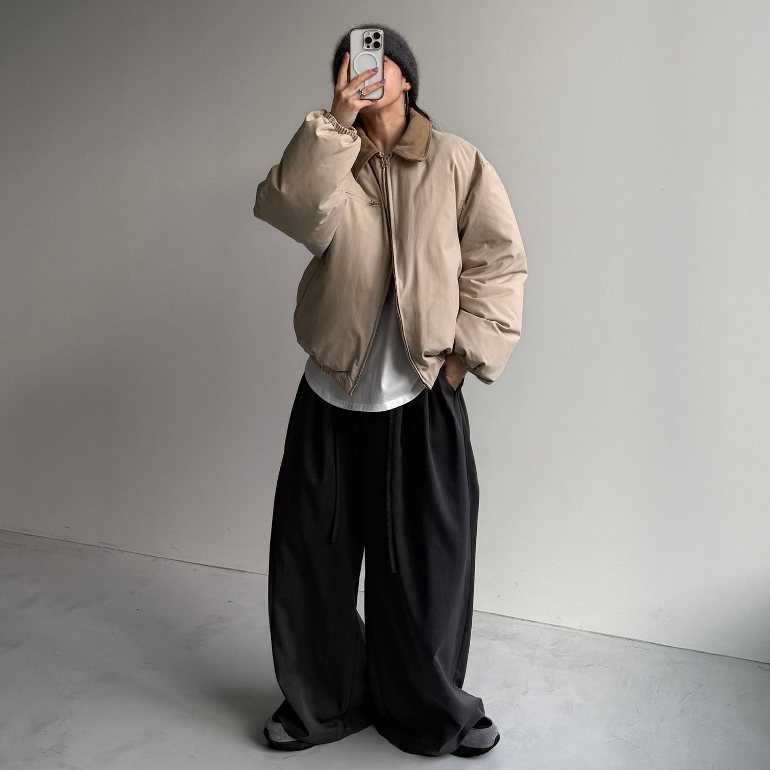 working girl down  jacket  / ivory