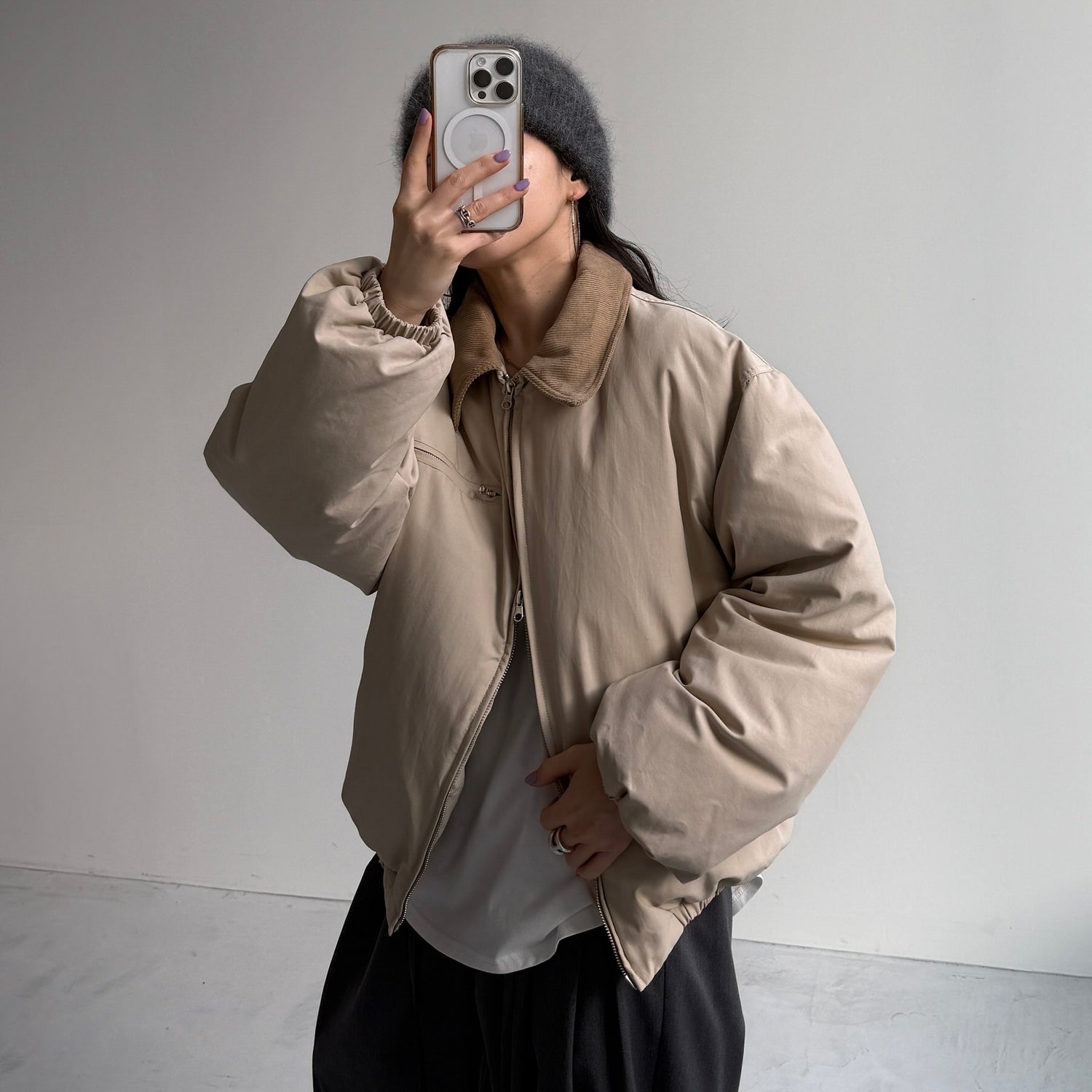 working girl down  jacket  / ivory