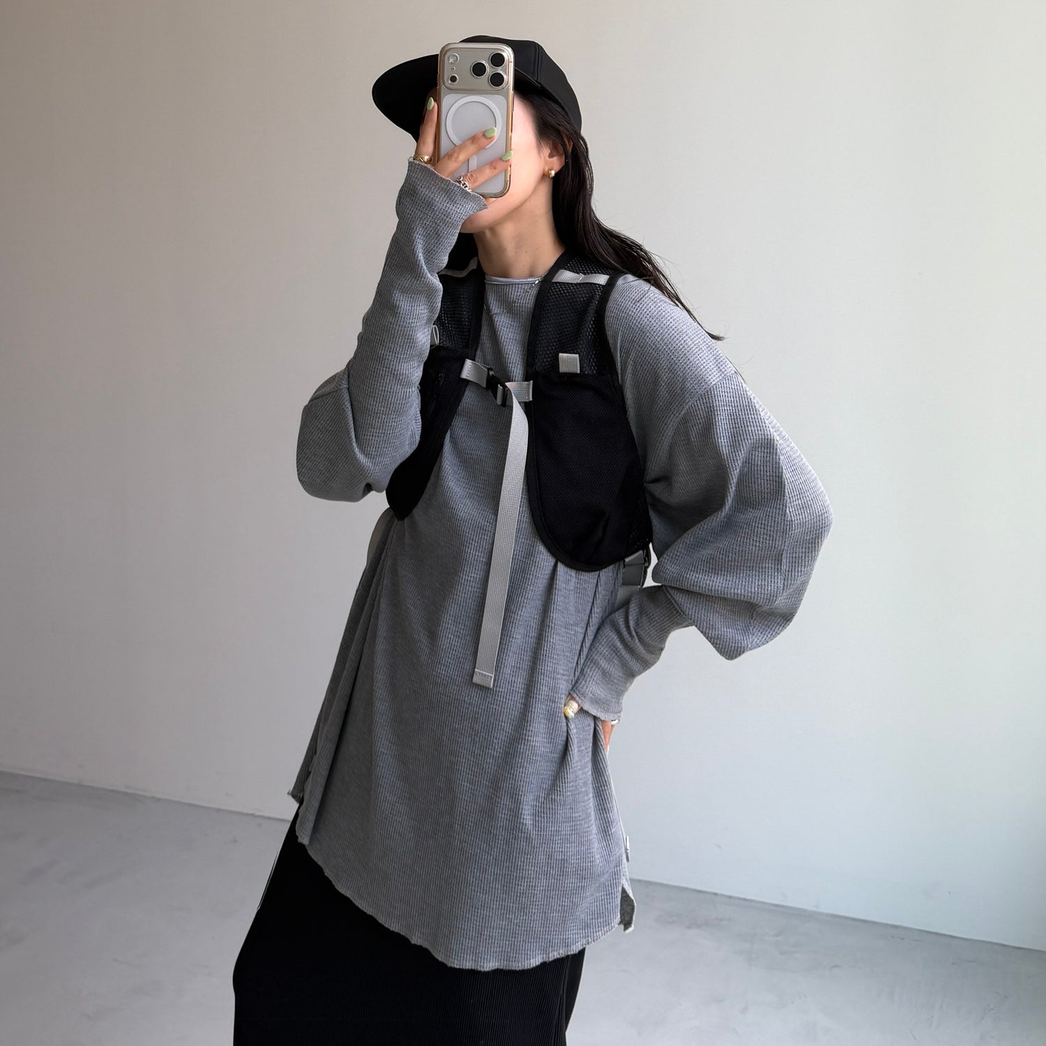 smooth nylon cap / black