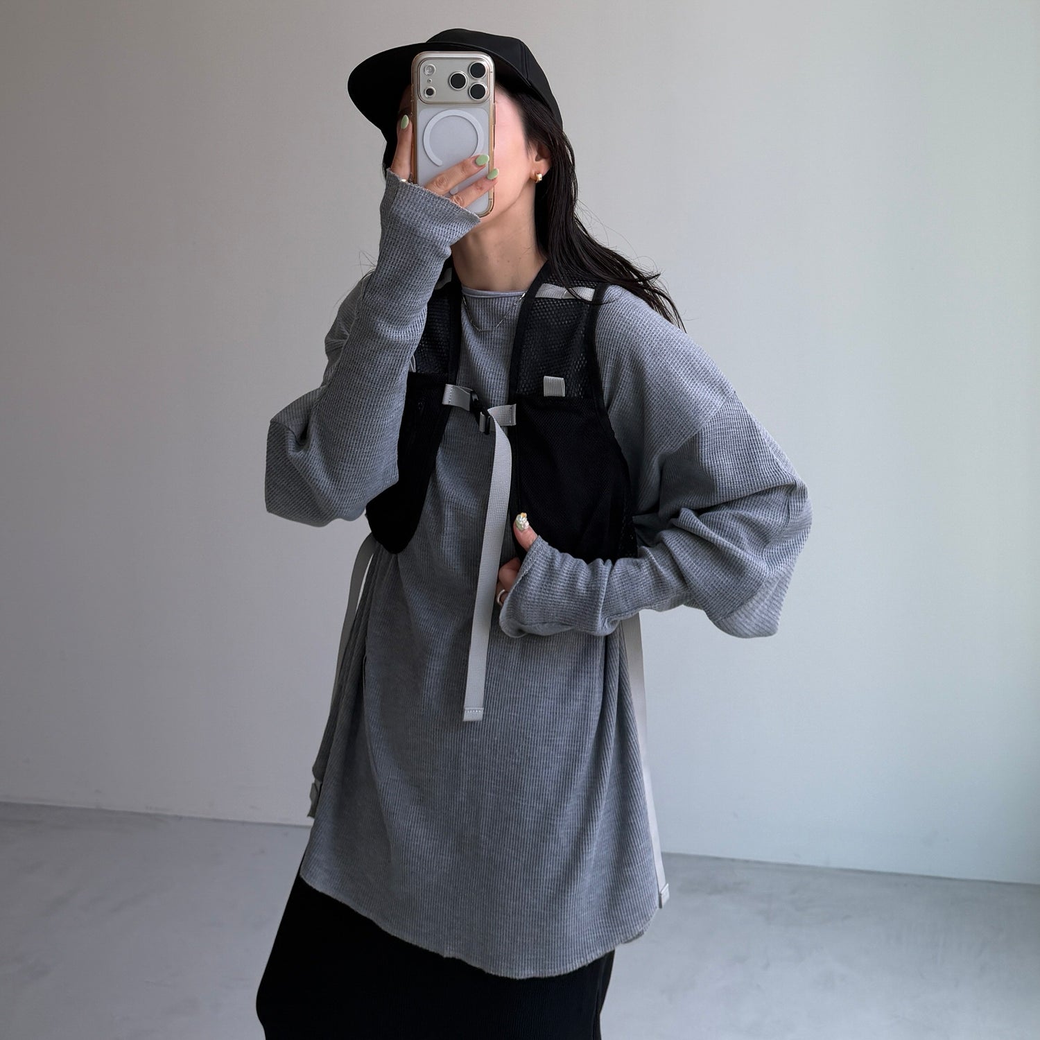 smooth nylon cap / black