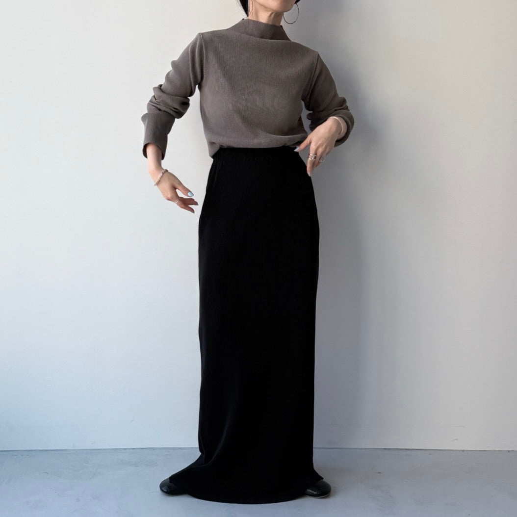 daily daily super stretch pleats tops / ash gray [プチハイ or クルーネック]