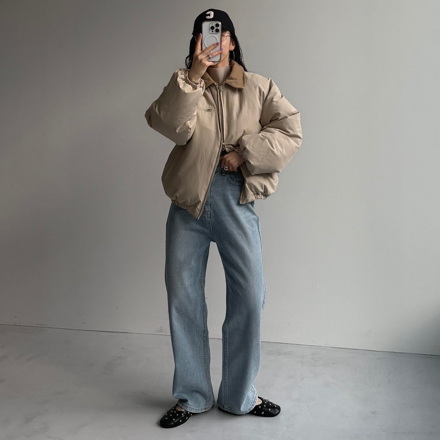 working girl down  jacket  / ivory