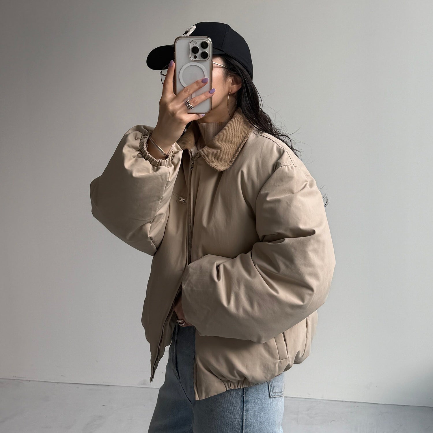 working girl down  jacket  / ivory