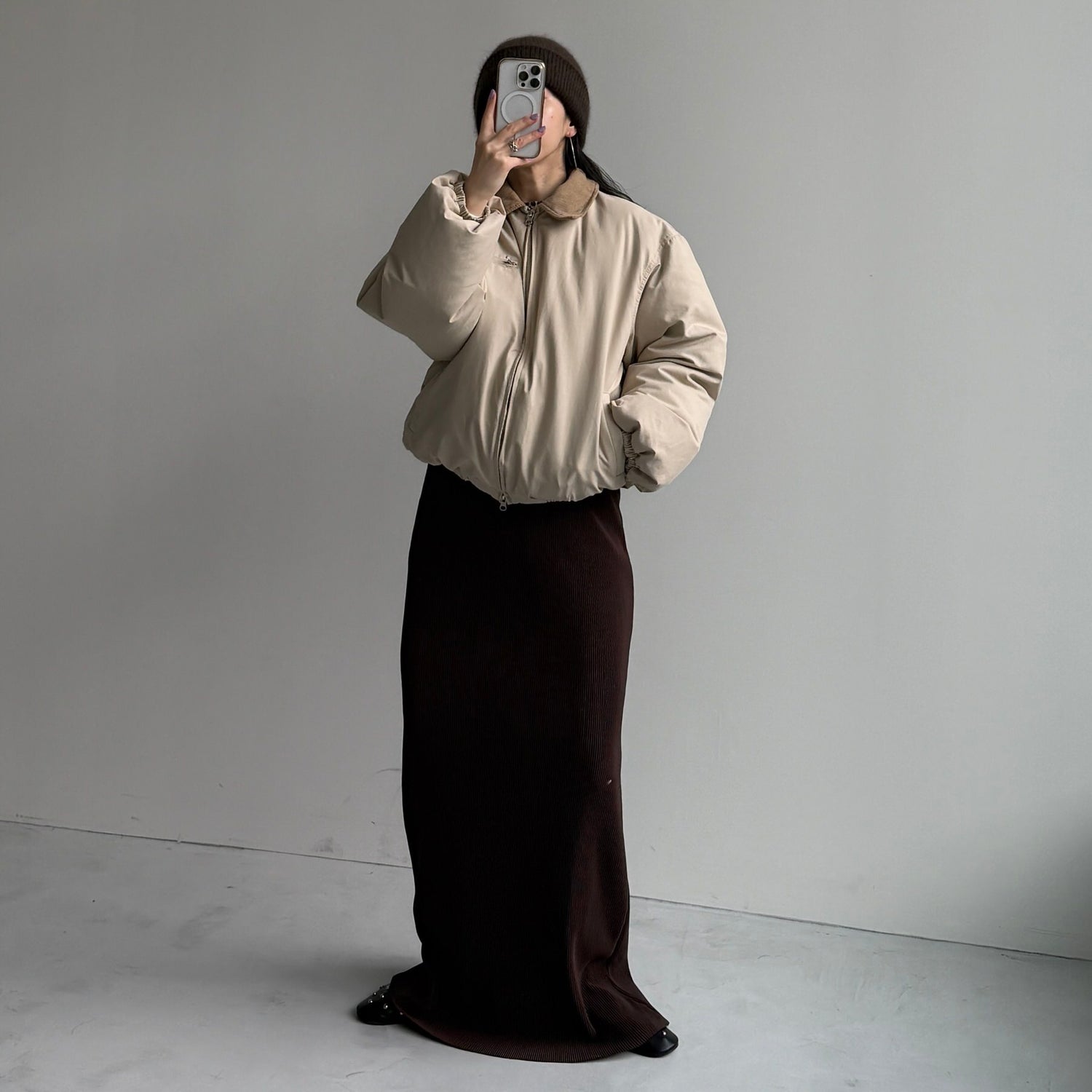 working girl down  jacket  / ivory