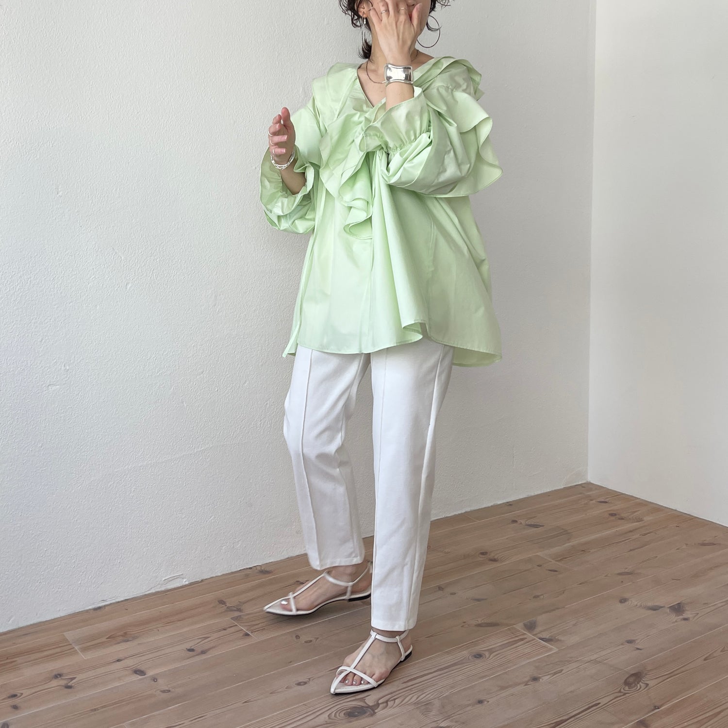 center line relax sweat pants / ivory