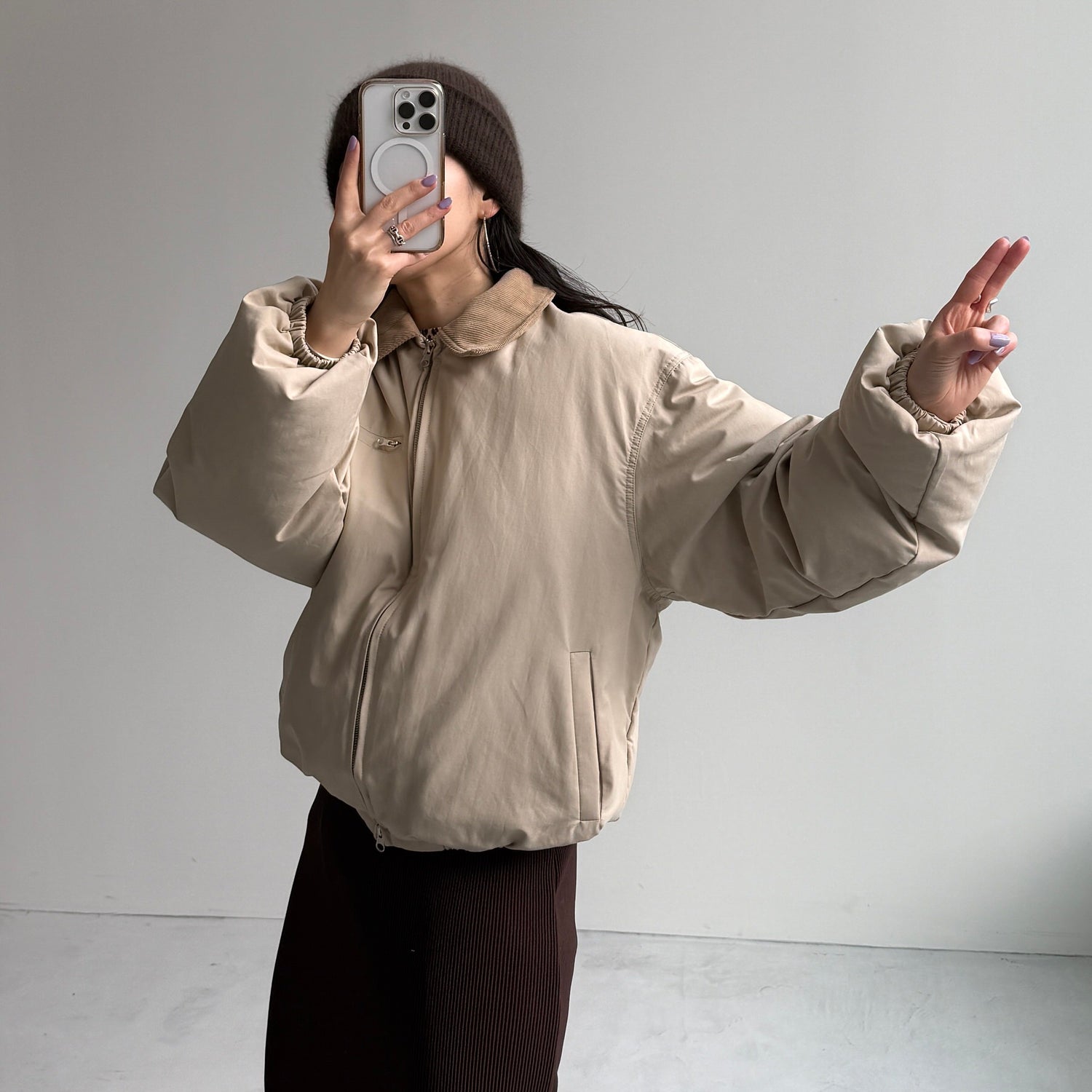 working girl down  jacket  / ivory