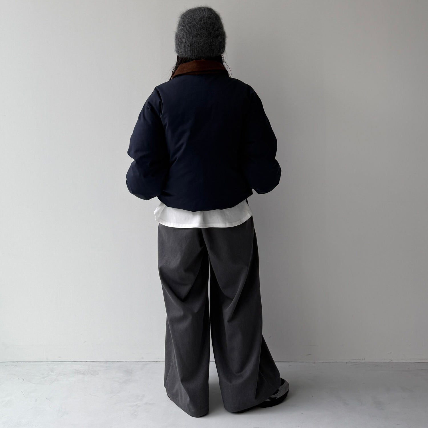 working girl down  jacket / navy