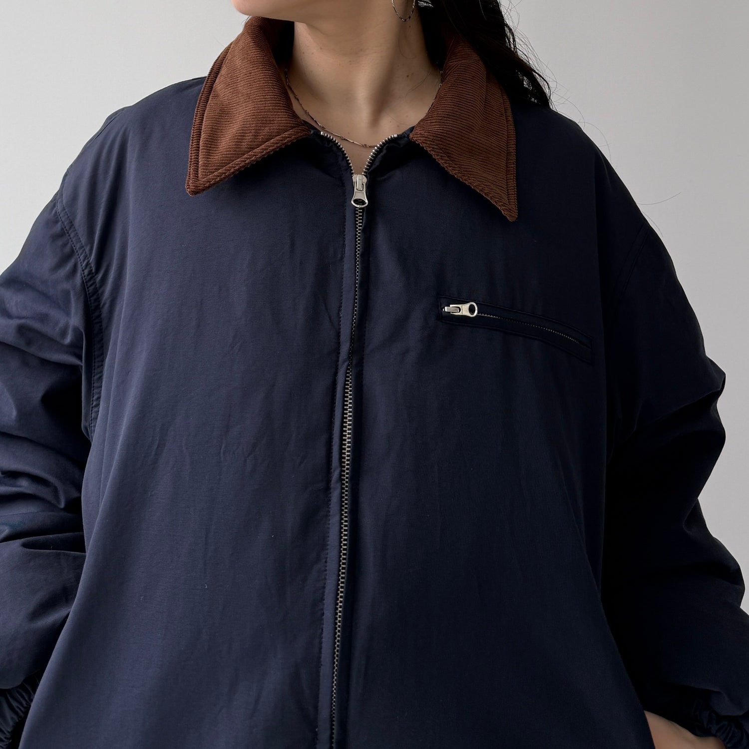 working girl down  jacket / navy