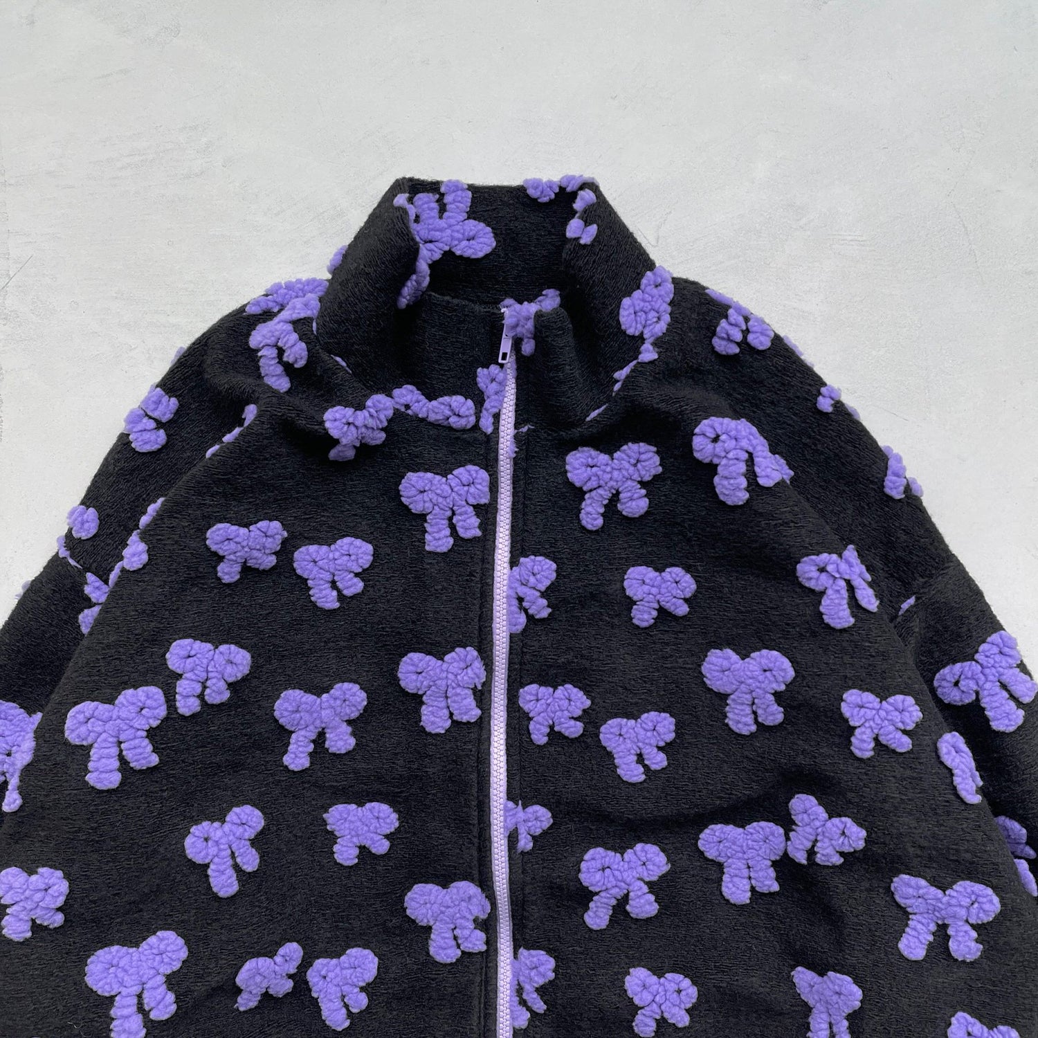 【SAMPLE】ribbon dot boa blouson / black