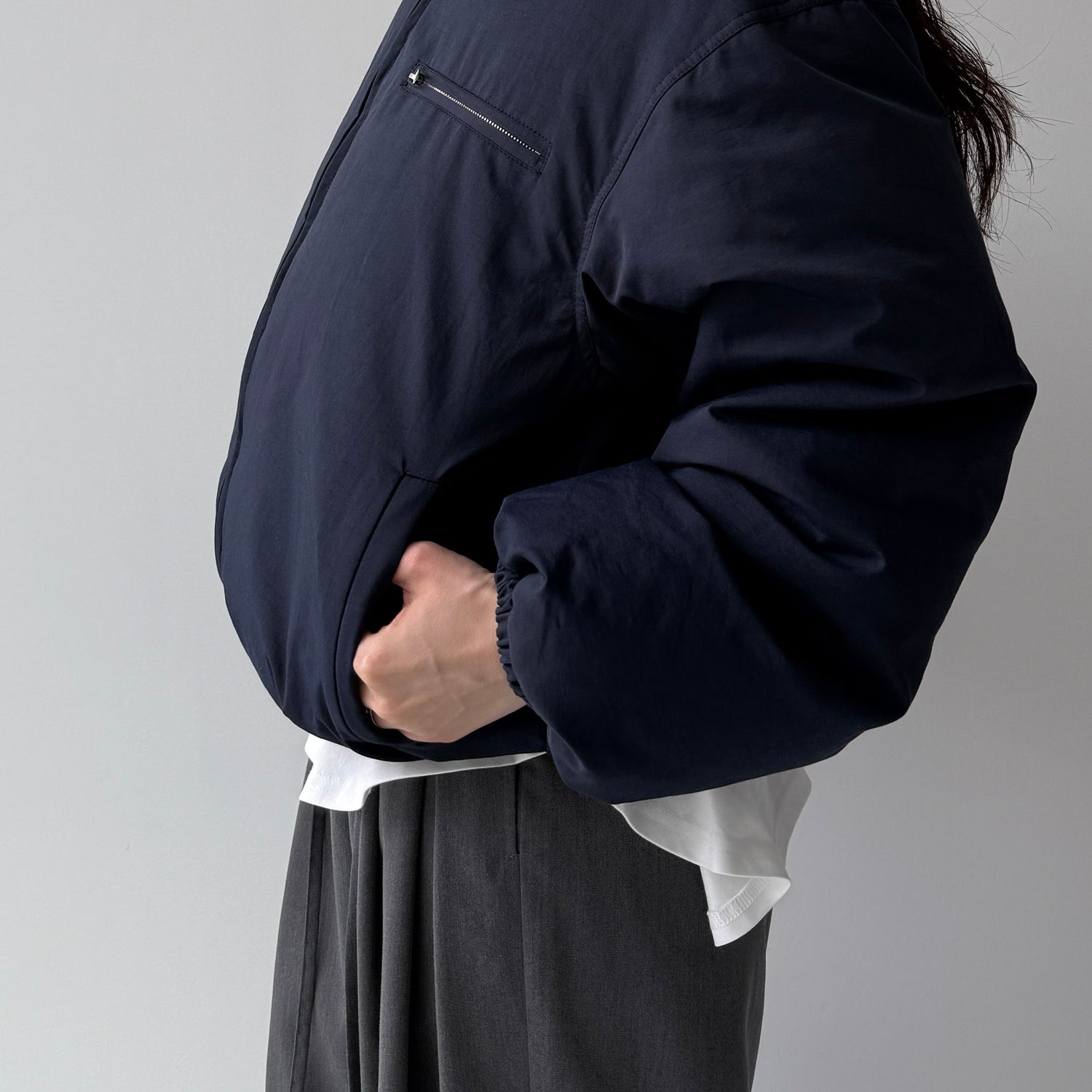 working girl down  jacket / navy