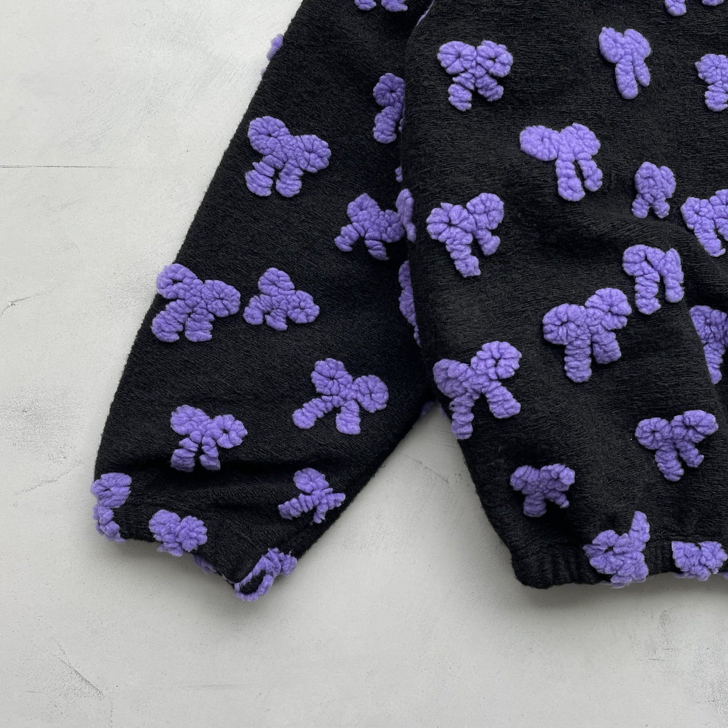 【SAMPLE】ribbon dot boa blouson / black