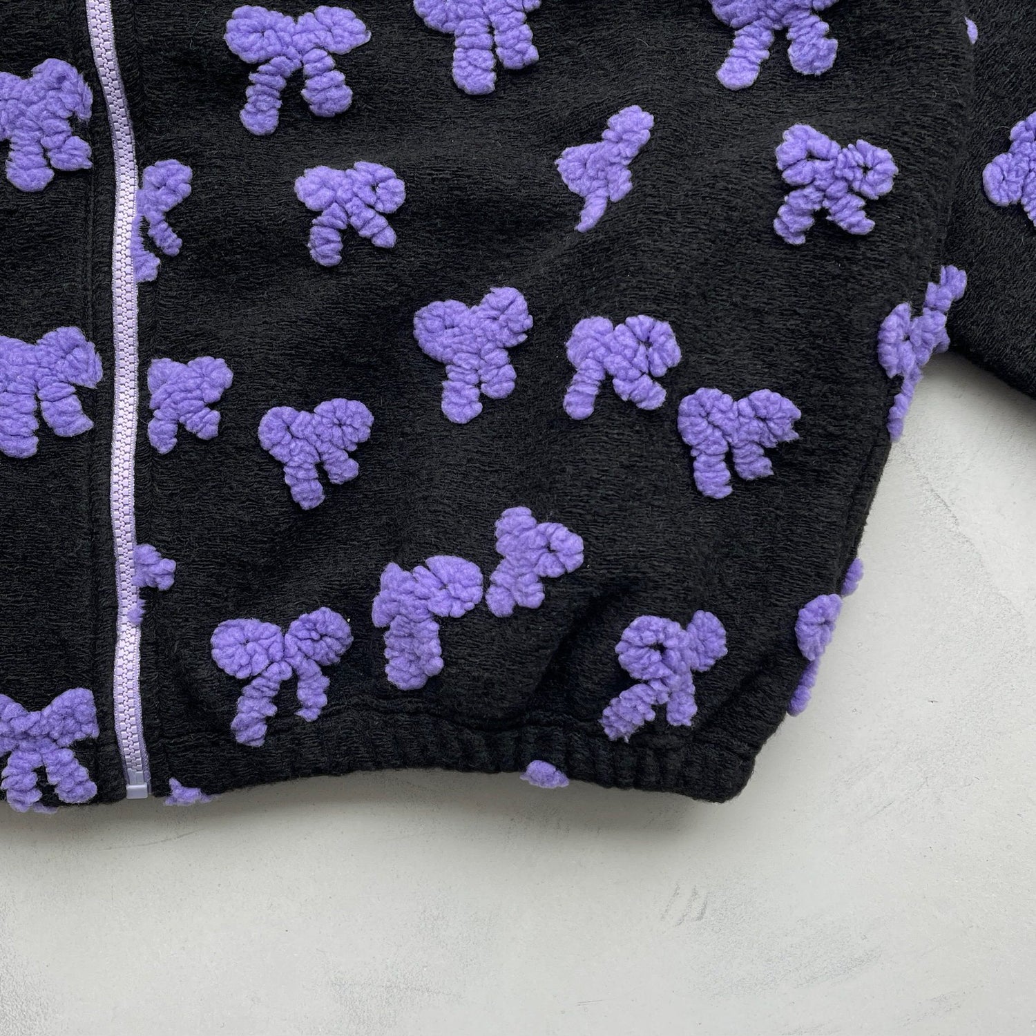 【SAMPLE】ribbon dot boa blouson / black