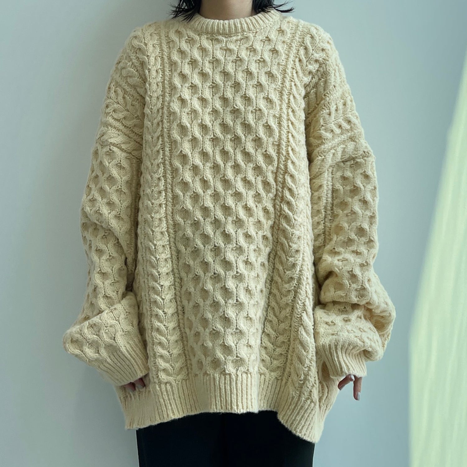 【SAMPLE】basic cable knit / ivory