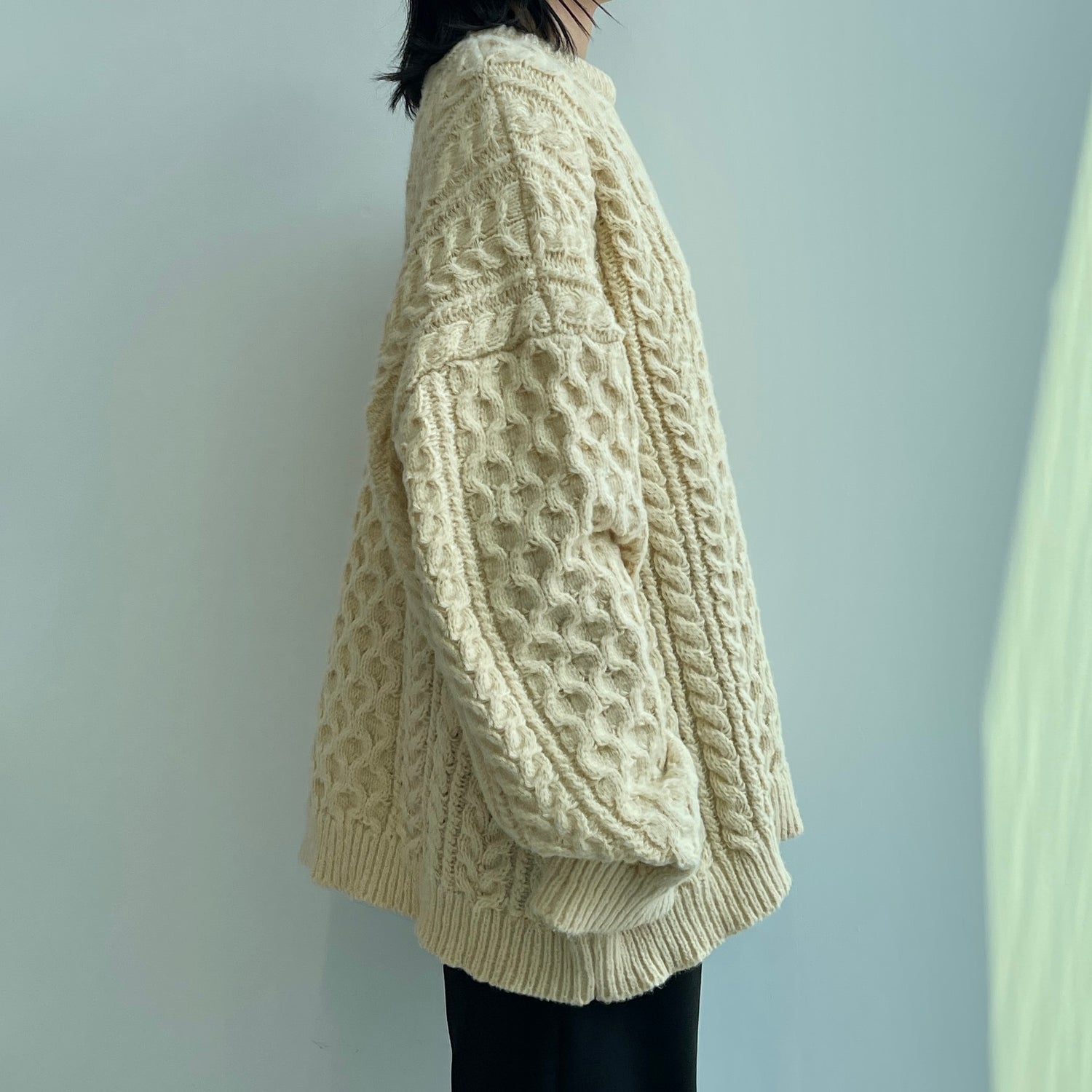 【SAMPLE】basic cable knit / ivory