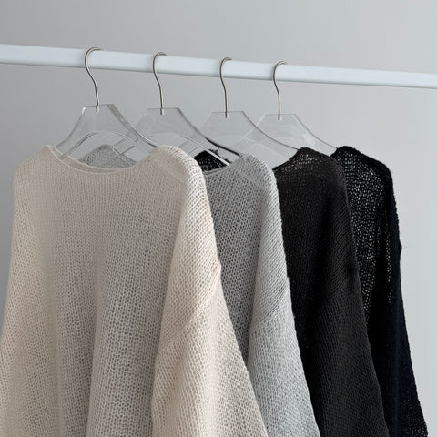 cinnamon mesh knit / light gray