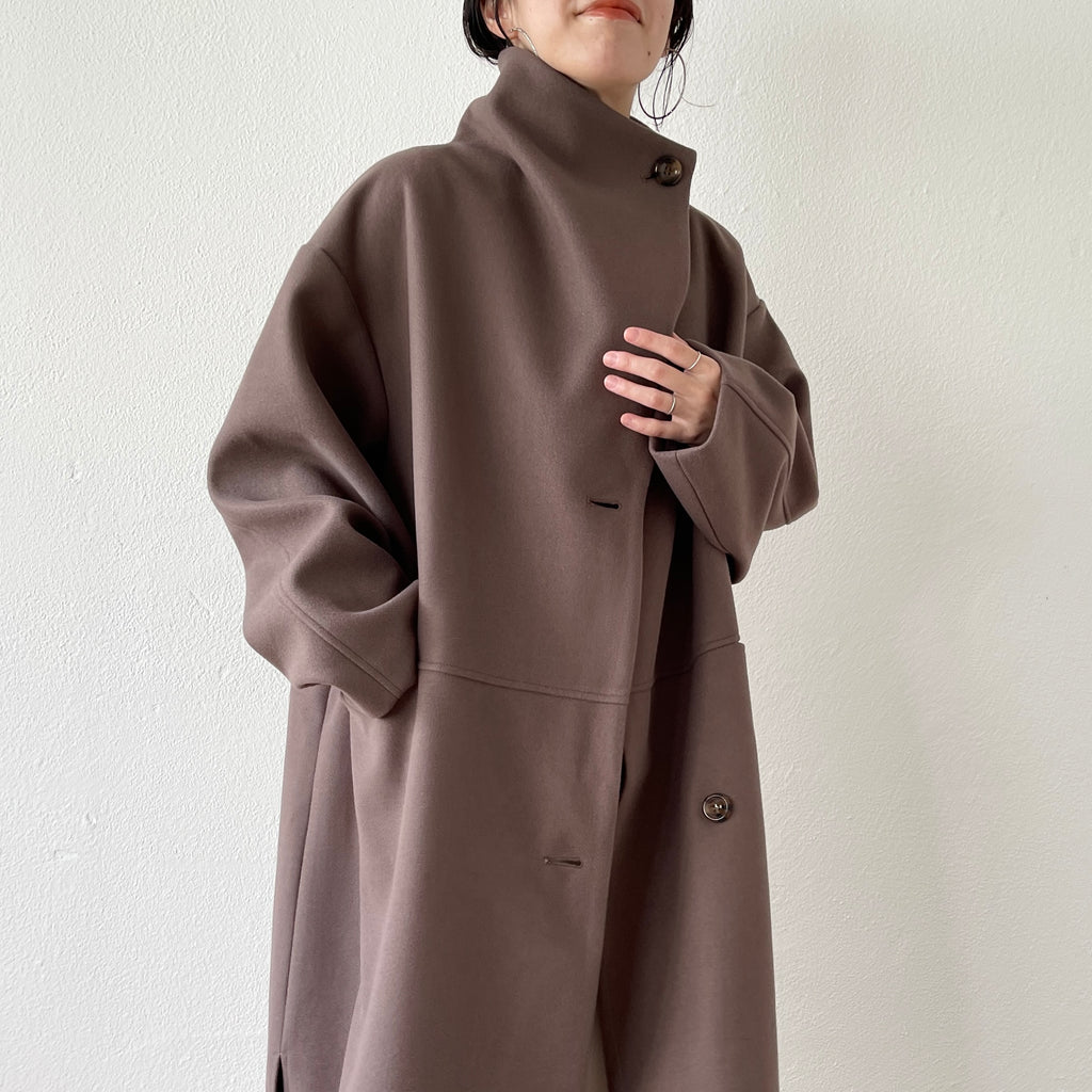 smooth touch stand neck long coat / moca | wee9s | ウィークス