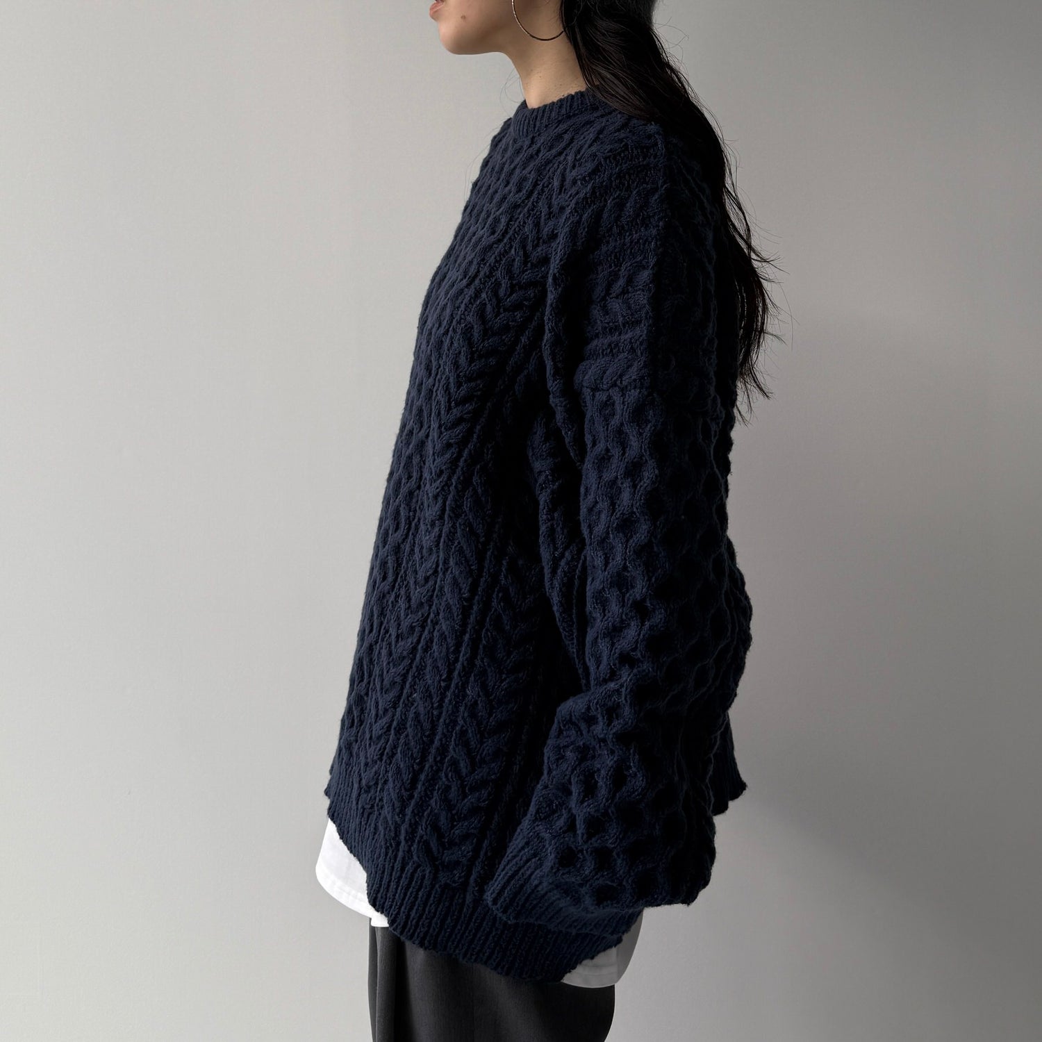 holiday cable knit / navy