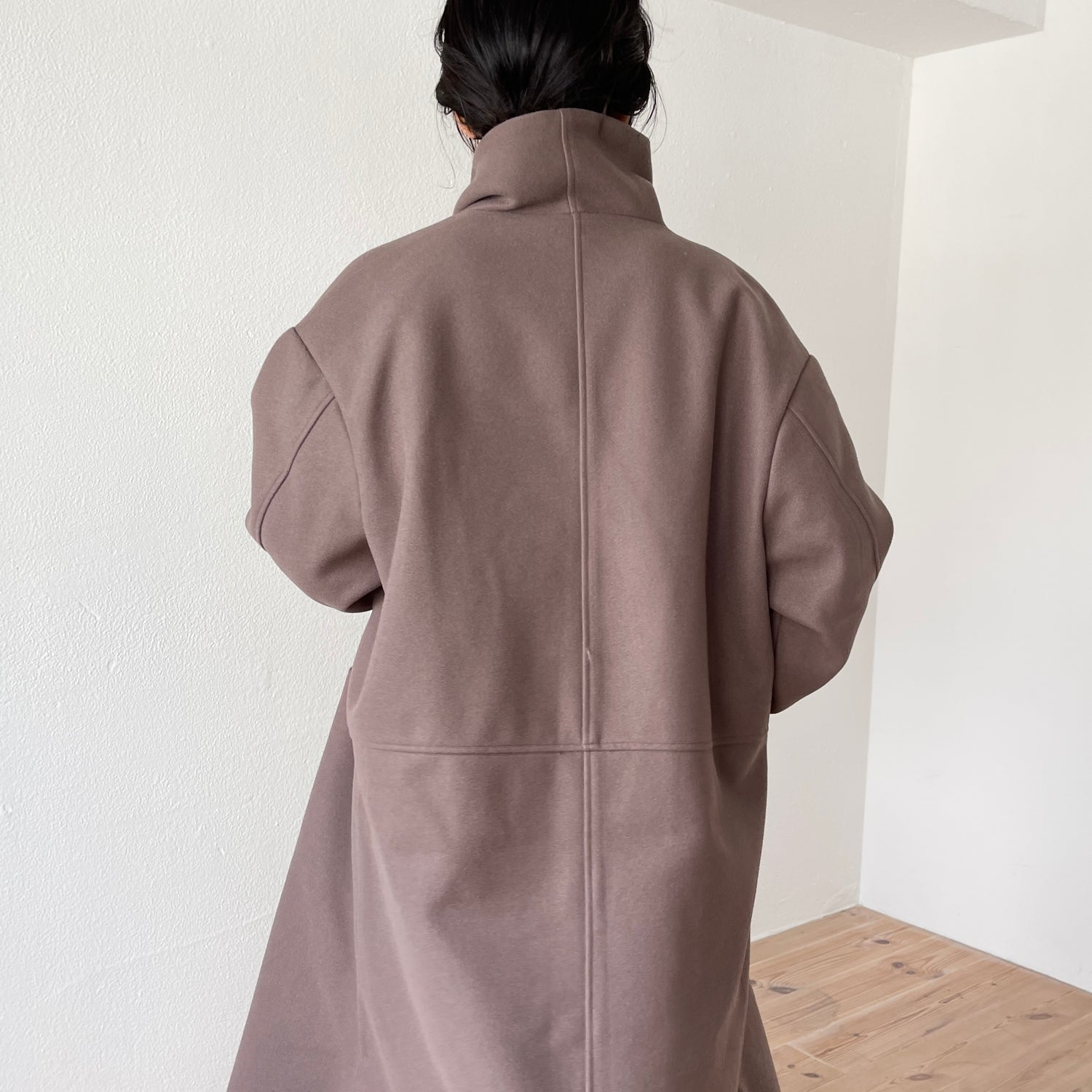 smooth touch stand neck long coat / moca | wee9s | ウィークス