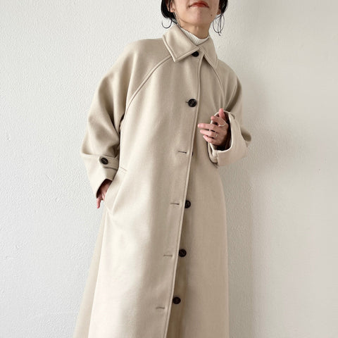 【SAMPLE】daily daily soutien collar long coat / ivory