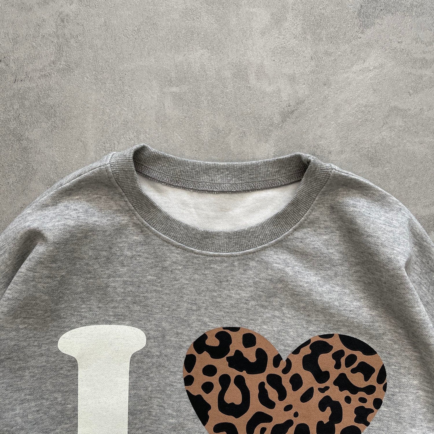【SAMPLE】I♡ leopard sweat / gray