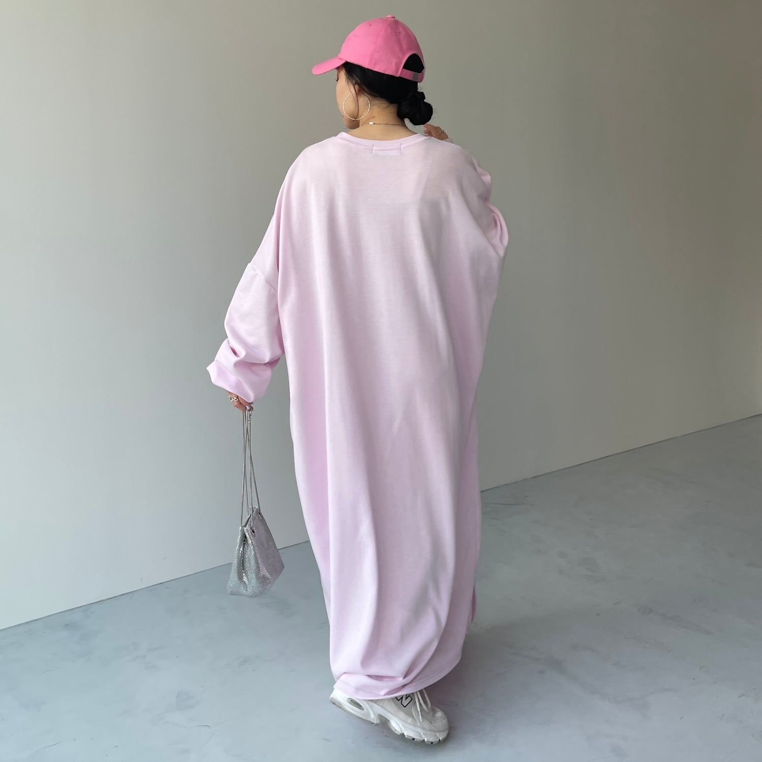 super loose light sweatee one piece / baby pink [3size]