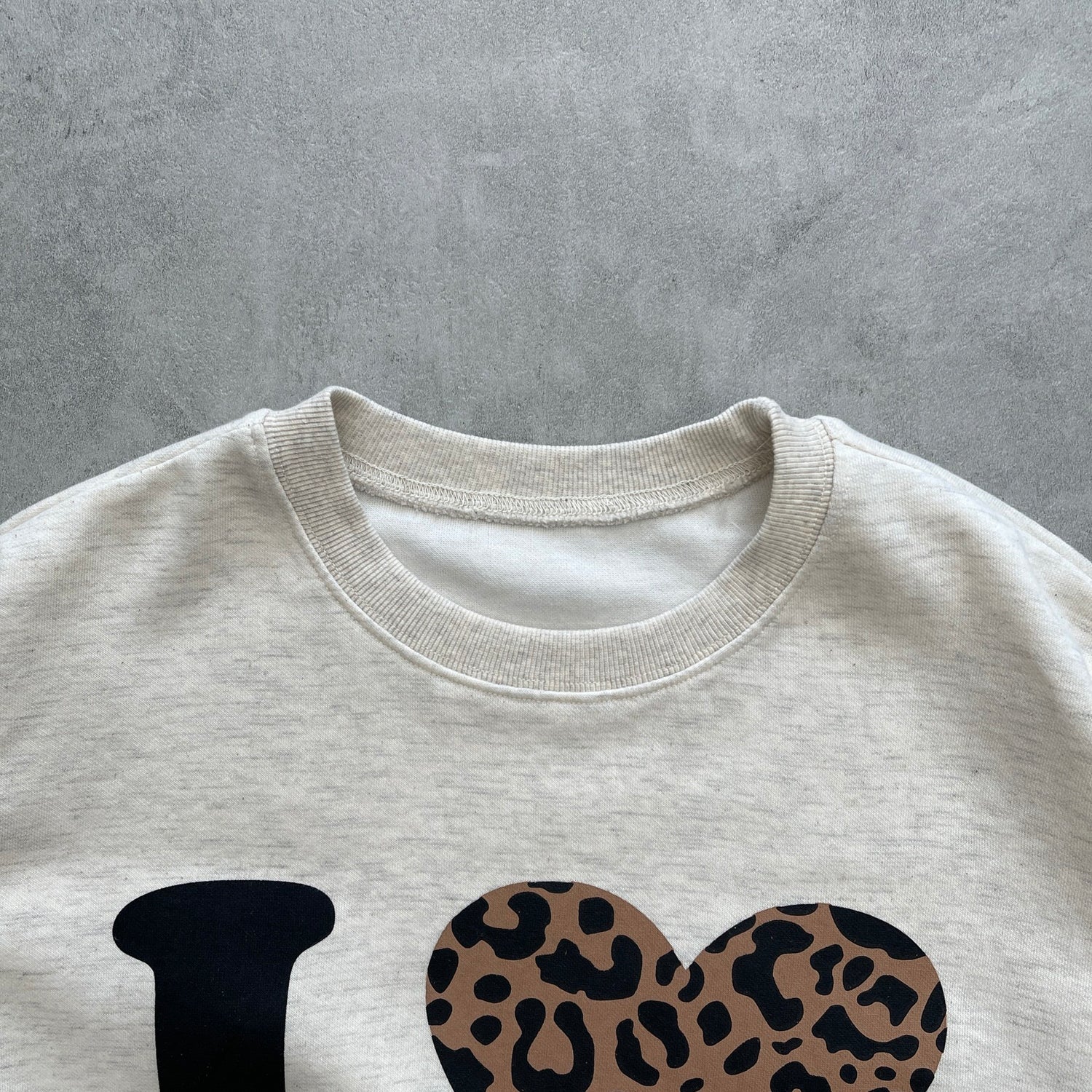 【SAMPLE】I♡ leopard sweat / oatmeal