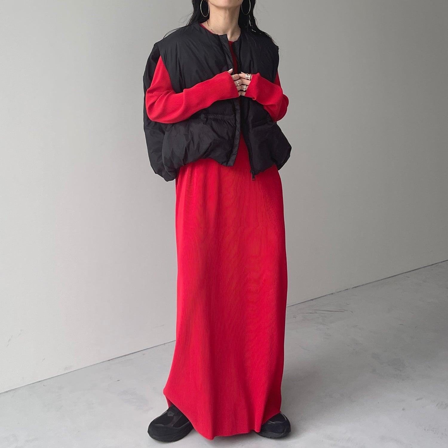 egg down vest / black