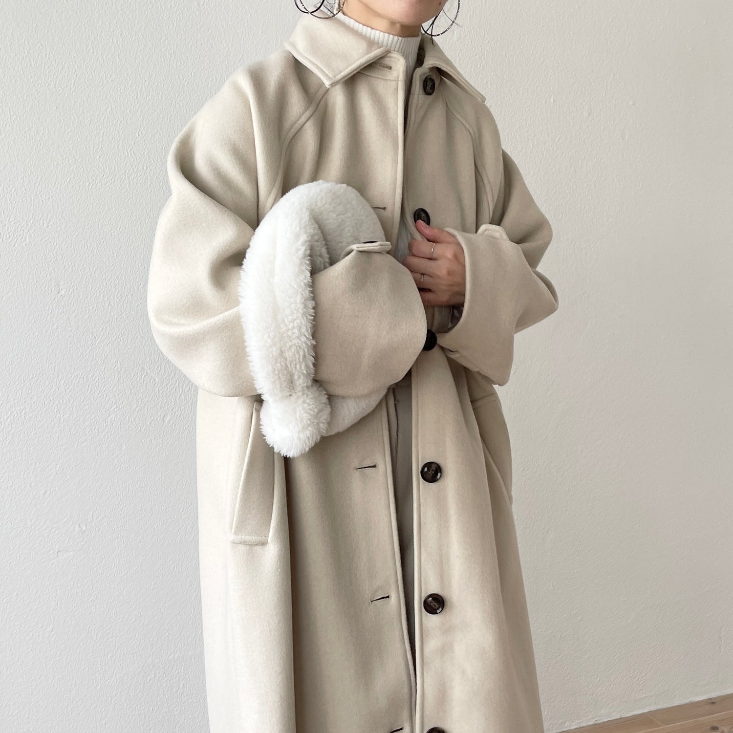 daily daily soutien collar long coat / ivory | wee9s | ウィークス