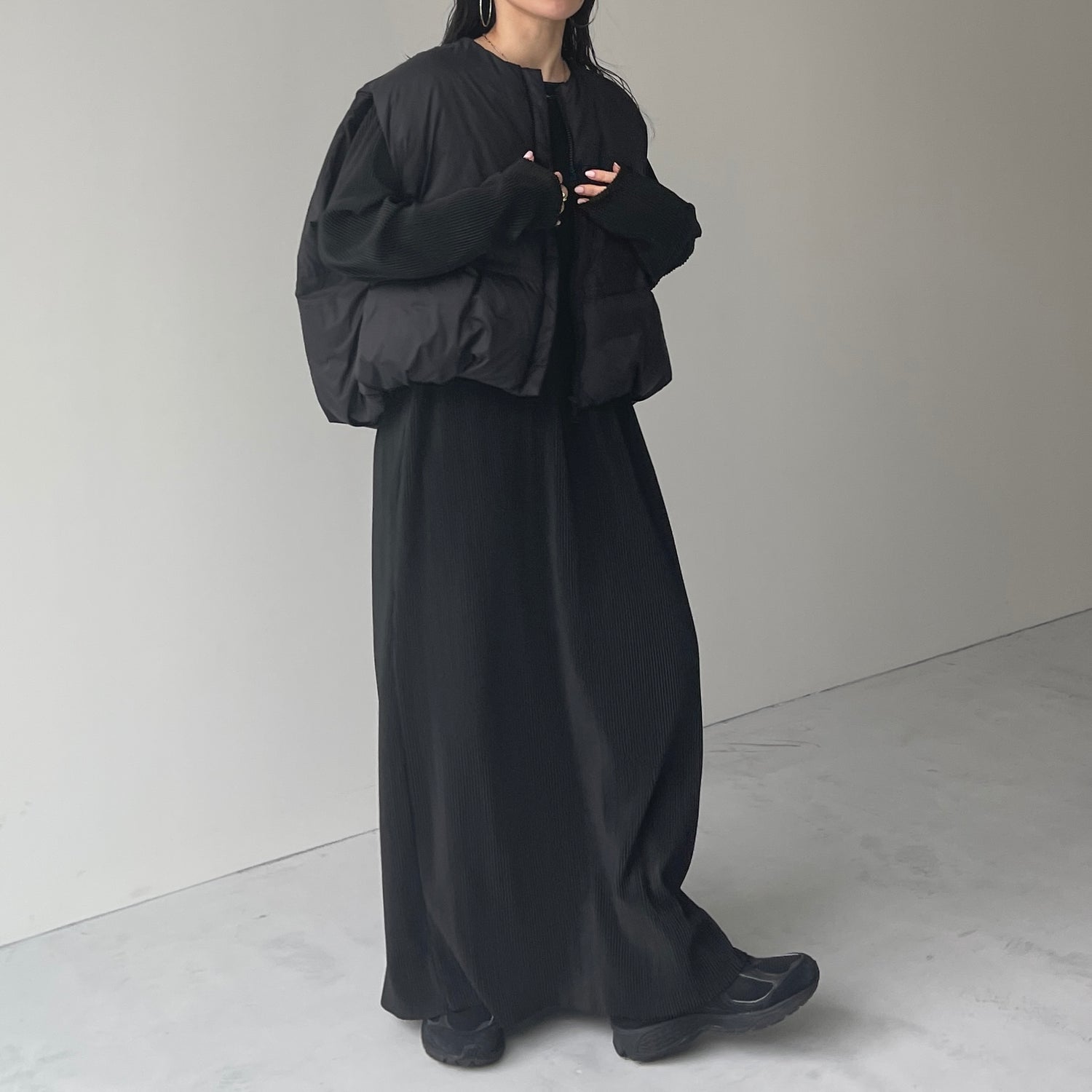 egg down vest / black