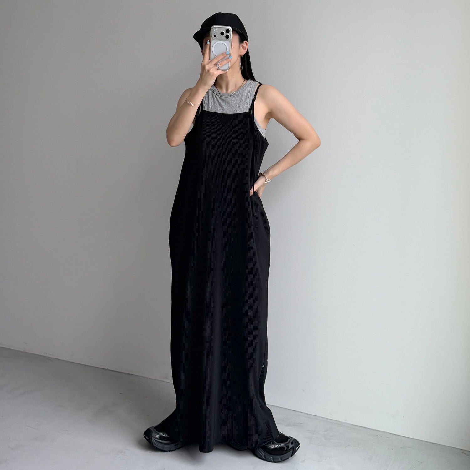 smooth nylon cap / black