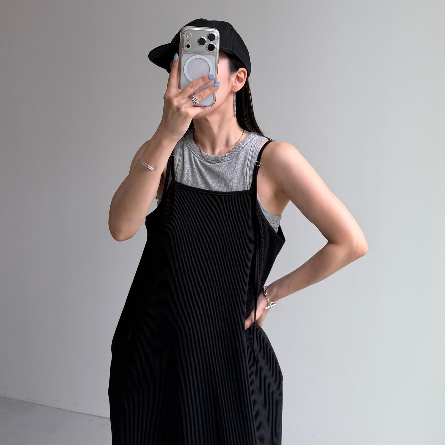 smooth nylon cap / black