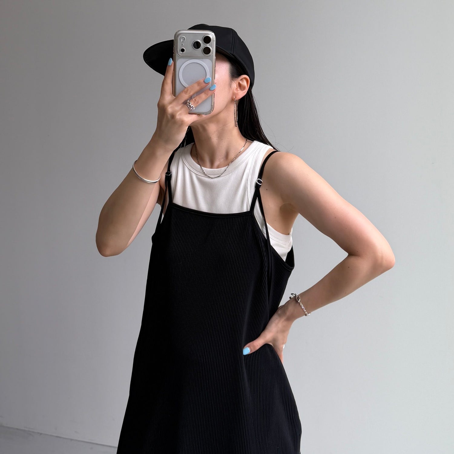 smooth nylon cap / black