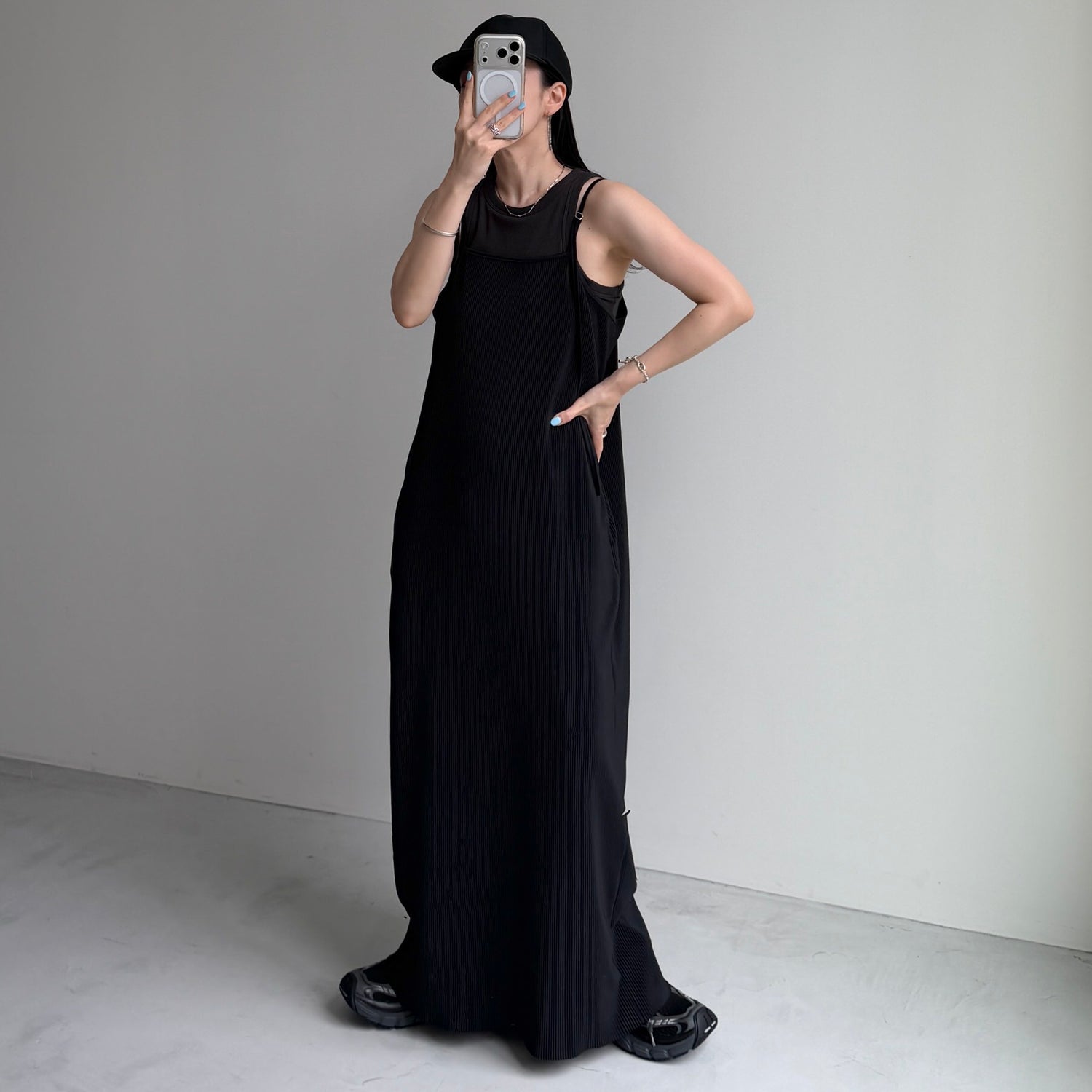 smooth nylon cap / black