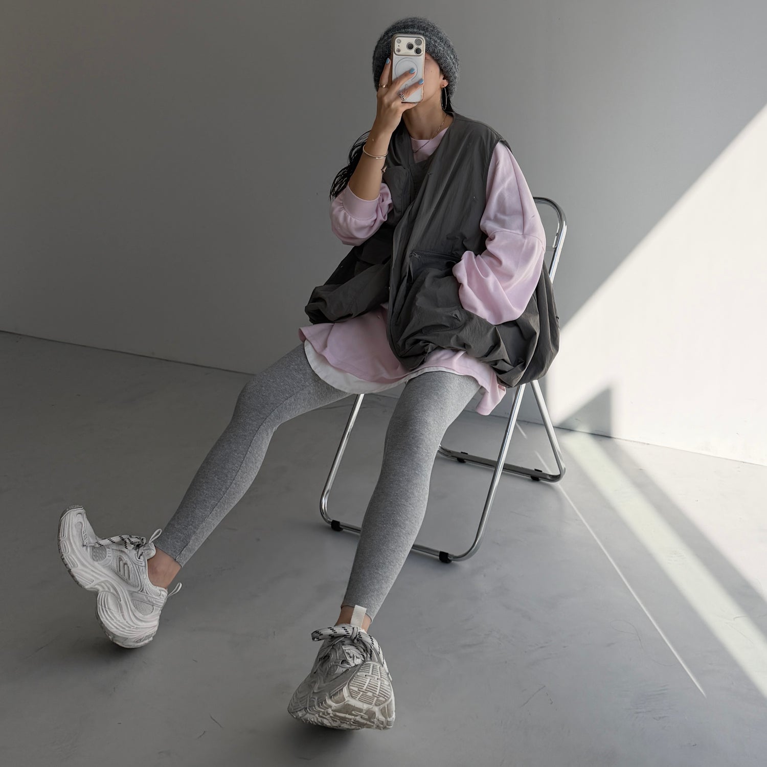 buddy stripe beanie / gray