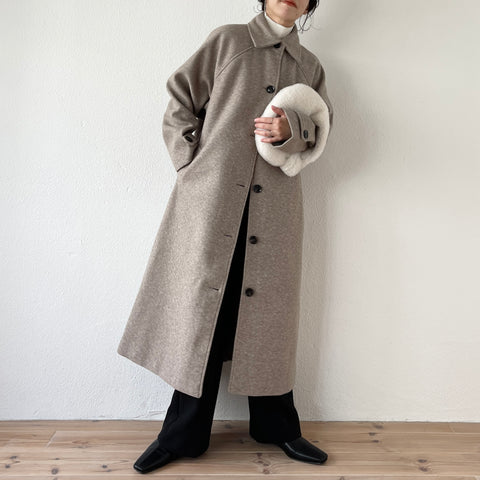 daily daily soutien collar long coat / beige
