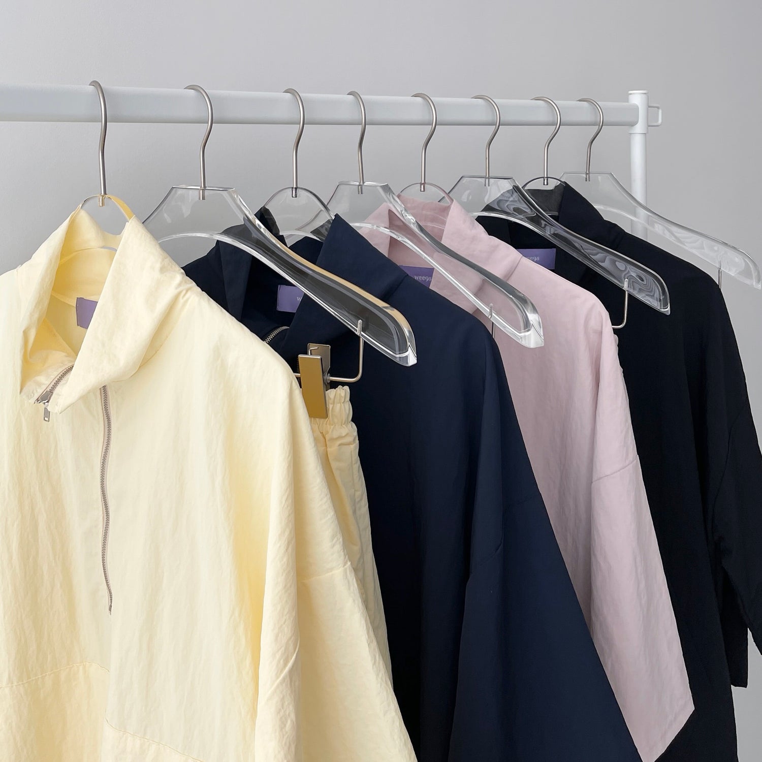 【2点SET】half zip nylon set up / navy