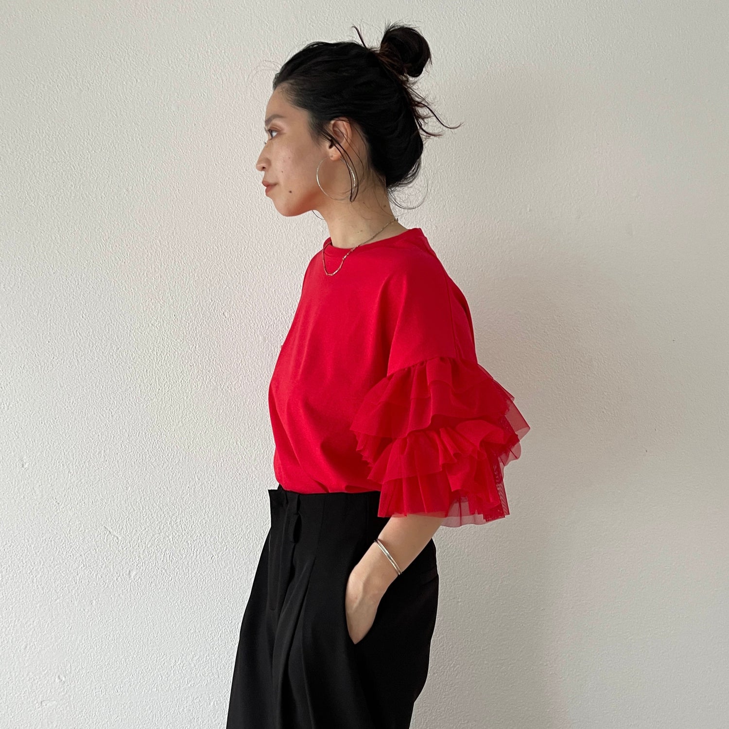 cheer frill tee / red