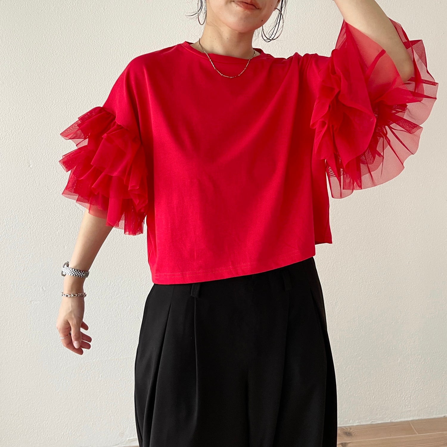 cheer frill tee / red