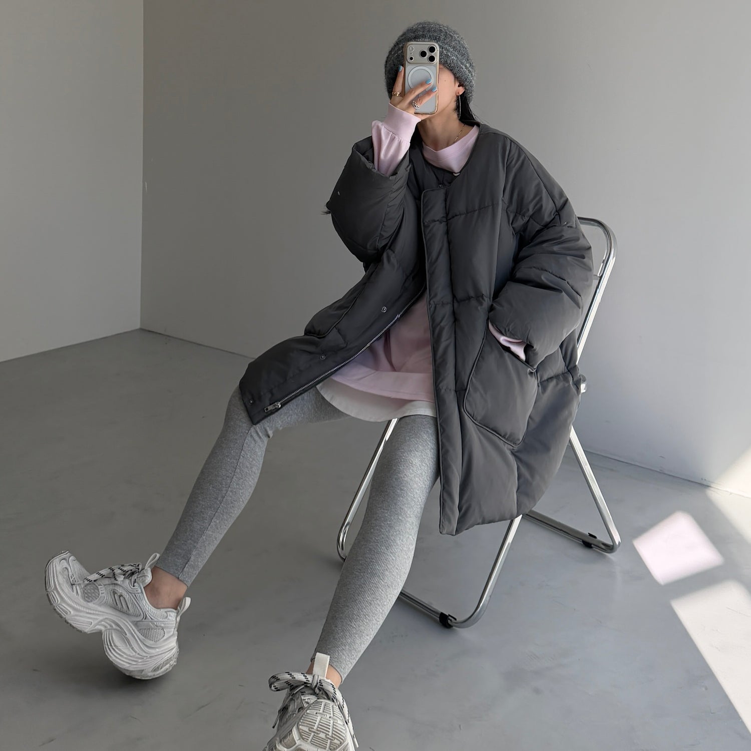 daily rib leggings / gray [size1 or size2]