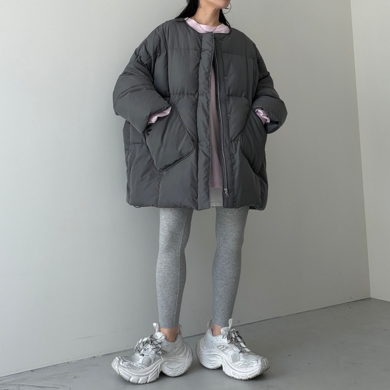 daily rib leggings / gray [size1 or size2]