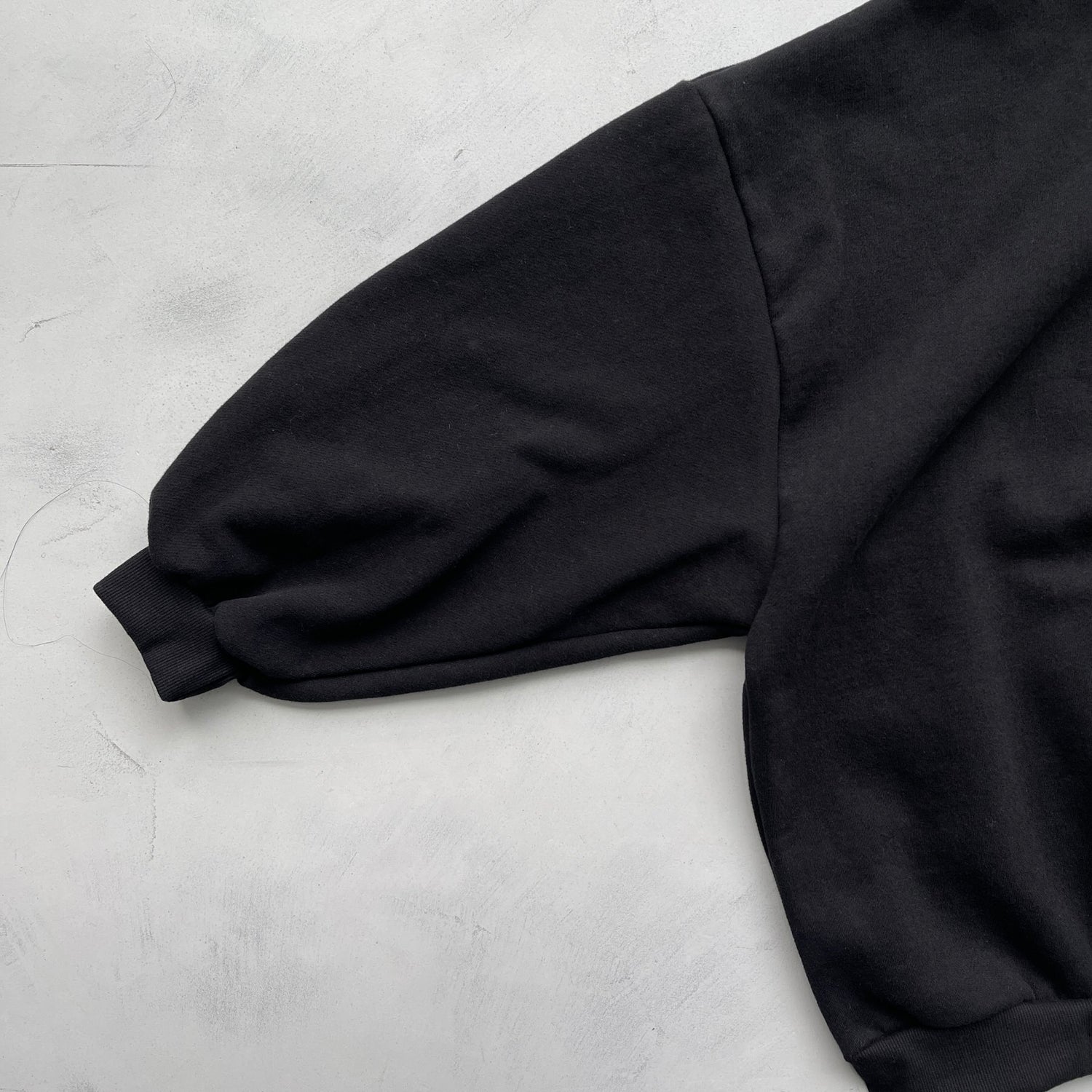 half zip loose hoodie / black