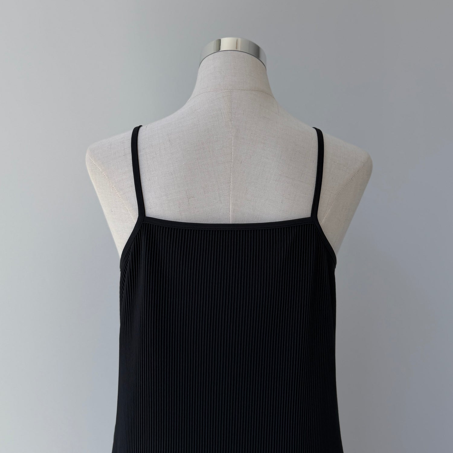 daily daily super stretch pleats cami one piece / black [FREE or LONG]