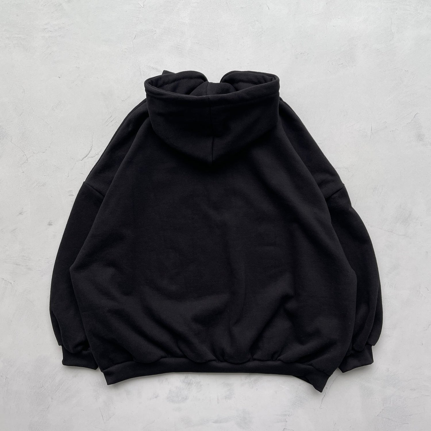 half zip loose hoodie / black