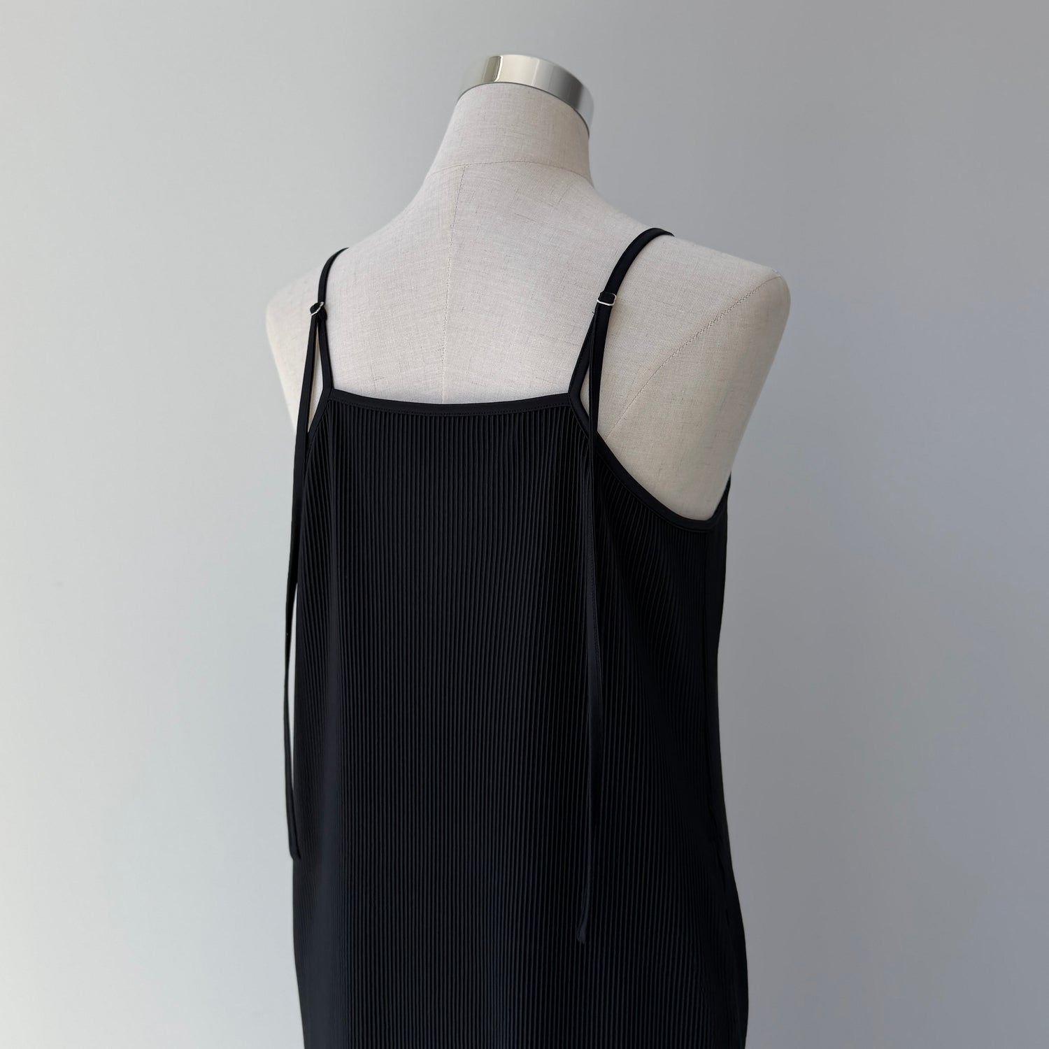 daily daily super stretch pleats cami one piece / black [FREE or LONG]