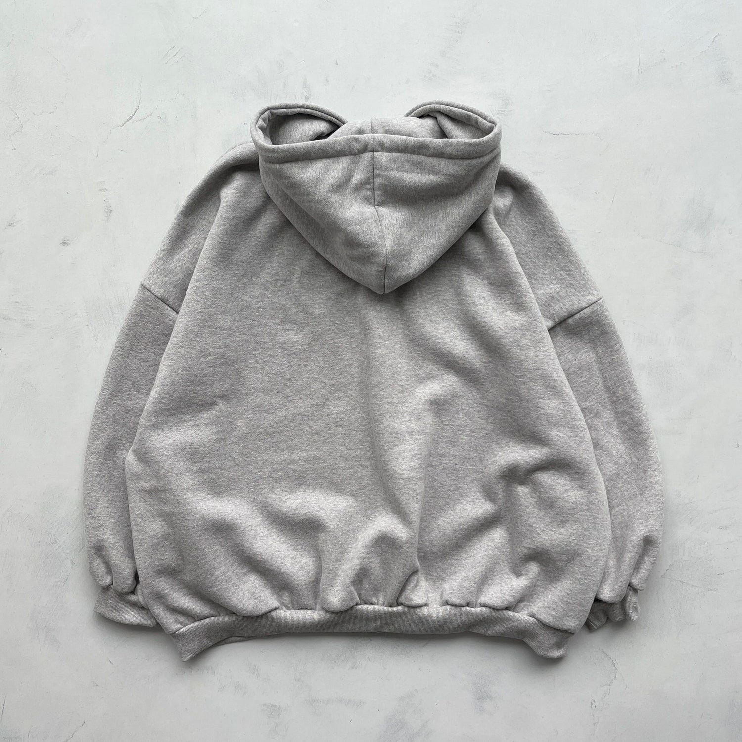 half zip loose hoodie / gray