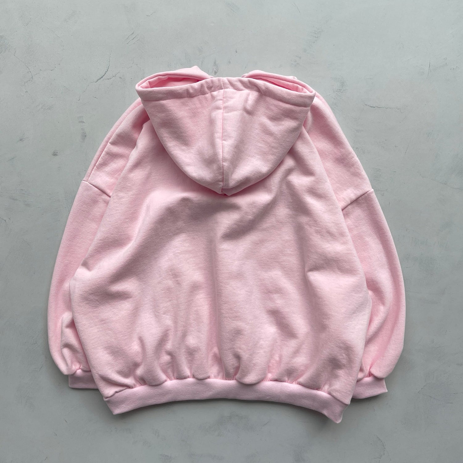 half zip loose hoodie / baby pink