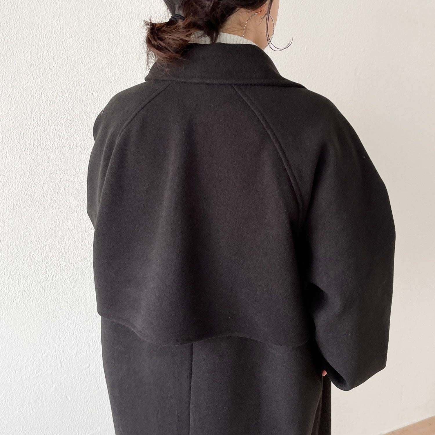 daily daily soutien collar long coat / black