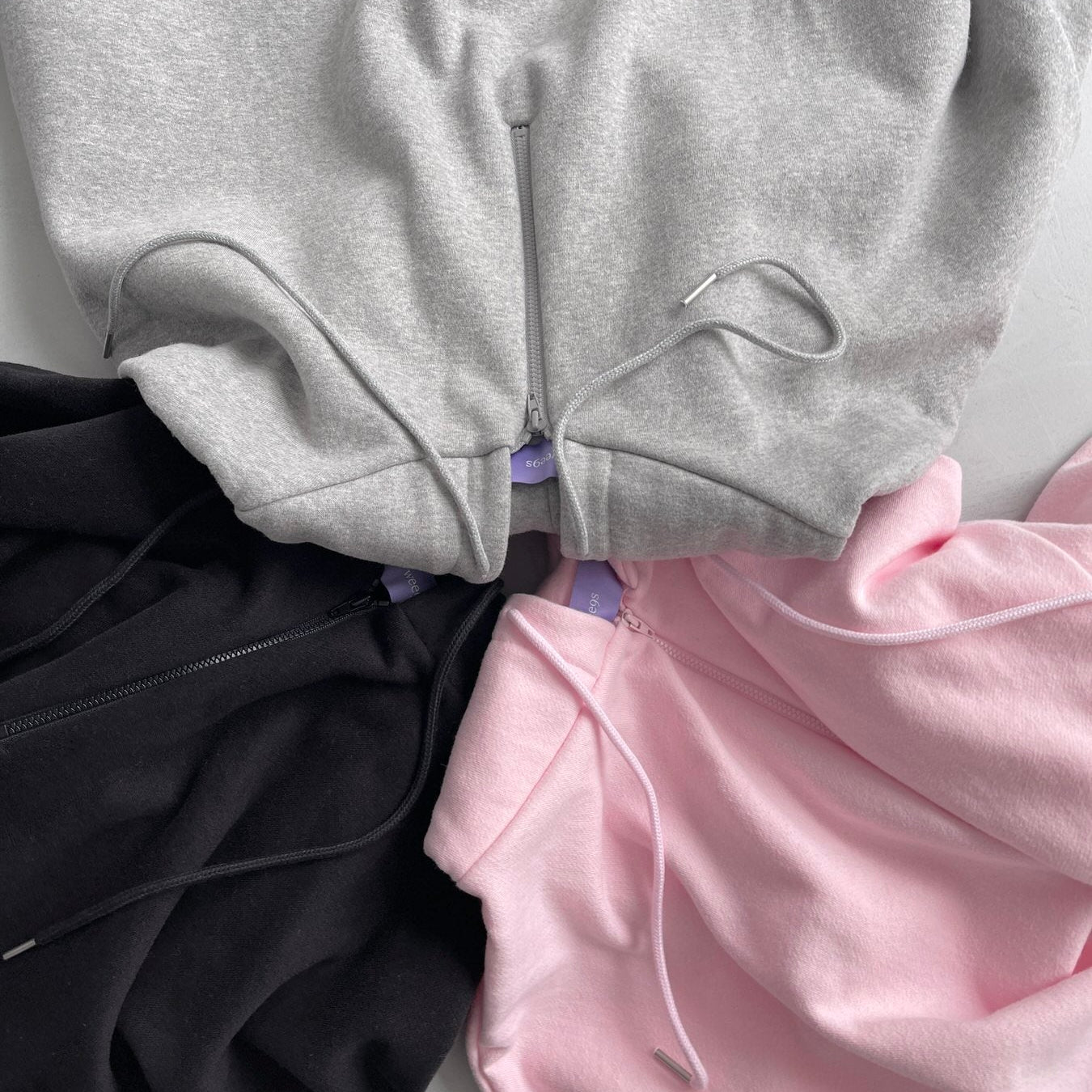 half zip loose hoodie / black